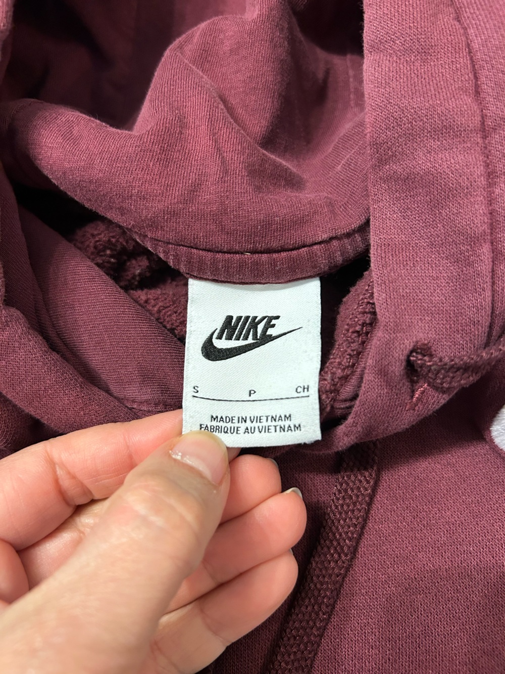 Nike Sportswear Club Fleece Pullover Hoodie Bundle Set - Burgundy & White - Picture 13 of 14